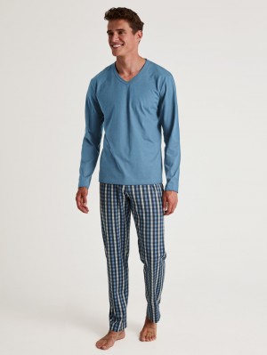 Coronet Blue Calida Special Pyjama Men Sleepwear | BFQAT-6208