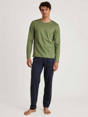 Olive Oil Calida Special Shirt Long-sleeve Men Sleepwear | CKZVQ-8731