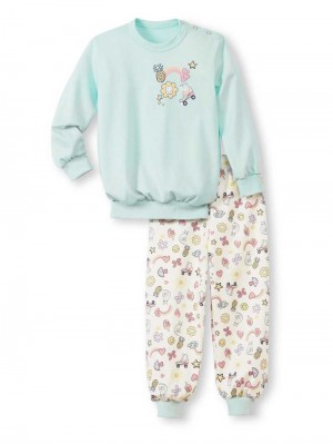 Pastel Blue Calida Toddlers Skates Pyjama With Cuff Kids' Pyjama | YRVQU-0269