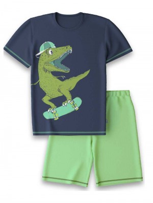 Peacoat Blue Calida Kids Dino Short Pyjama Kids' Pyjama | IEFYU-1462