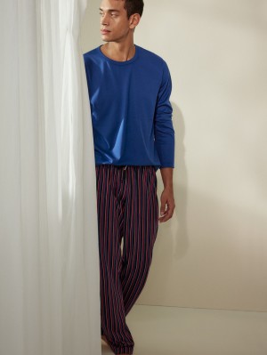 Sodalite Blue Calida Rmx Sleep Holiday Shirt Long Sleeve Men Sleepwear | MAGJY-4985