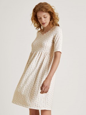 Star White Flowers Calida Favourites Balance Babydoll Women Summer Oufits | TWIPE-8952